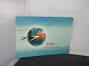 British Overseas Airways Corporation - BOAC Route Map No 1 Britain, USA, Canada and Caribbean (1954)