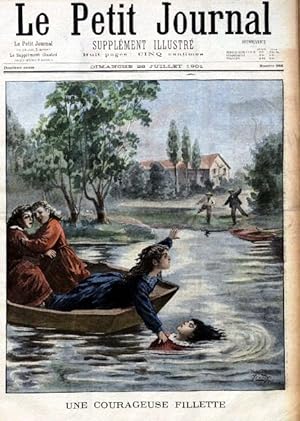 Le Petit journal - Supplément illustré N° 558 : Une courageuse fillette (Sauvetage à la baignade ...
