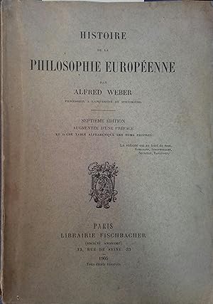 Histoire de la philosophie européenne.