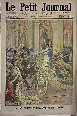 Le Petit journal - Supplément illustré N° 1161 : Un lion et une panthère dans un bal masqué. (Gra...