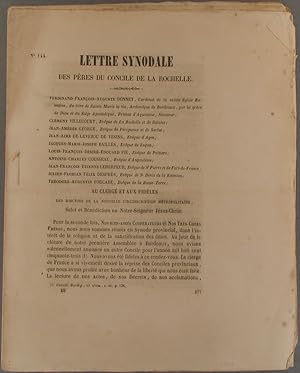 Lettre synodale des pères du concile de La Rochelle. Suivi de : Avis sur les livres liturgiques, ...