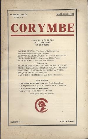 Corymbe. Cahiers mensuels de Littérature et de poésie N° 41. Septième année. Maurice-Pierre Boyé ...