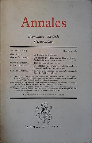 Annales. Economies-sociétés-civilisations. Revue bimestrielle 22 e année N° 3. La bataille de la ...