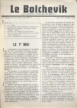 Le Bolchevik N° 14. Journal communiste marxiste-léniniste. 15 mai 1977.