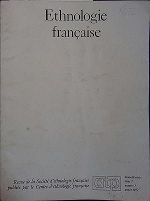 Ethnologie française. Revue de la société d'ethnologie française. Nouvelle série. Tome 7. N° 1. P...