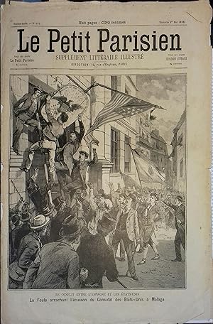 Le Petit Parisien - Supplément littéraire illustré N° 482 : La foule arrachant l'écusson du consu...