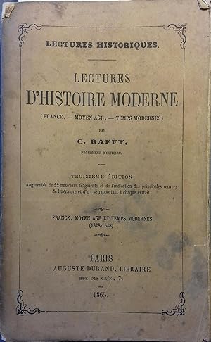 Lectures d'histoire moderne. France, moyen âge et temps modernes (1328-1648).