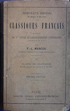 Morceaux choisis de prose et de vers des classiques français.