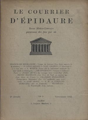 Le Courrier d'Epidaure 1935 N° 9. Novembre 1935.