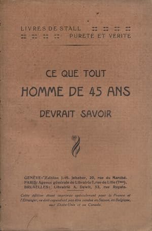 Ce que tout homme de 45 ans devrait savoir. Vers 1920.