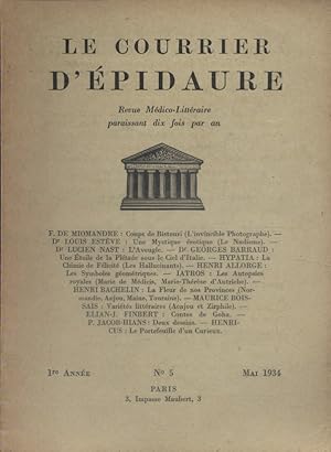 Le Courrier d'Epidaure 1934 N° 5. MAi 1934.