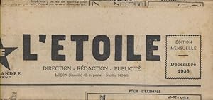 Journal de l'Etoile. Gazette du foyer des provinces de l'Ouest. Décembre 1938. Mensuel dirigé par...