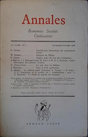 Annales. Economies-sociétés-civilisations. Revue bimestrielle 21e année N° 5. Classification hiér...