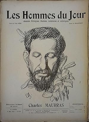 Les Hommes du jour N° 278 : Charles Maurras. Portrait en couverture par Bracquemond. 17 mai 1913.