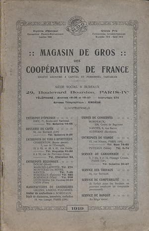 Assemblée générale ordinaire du magasin de gros des coopératives de France, du lundi 29 septembre...