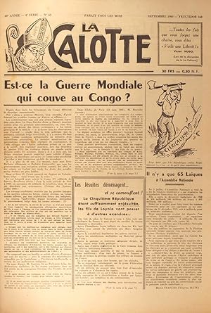 La Calotte. Mensuel. N° 63 (4e série). Directeur, rédacteur, imprimeur :André Lorulot. Septembre ...
