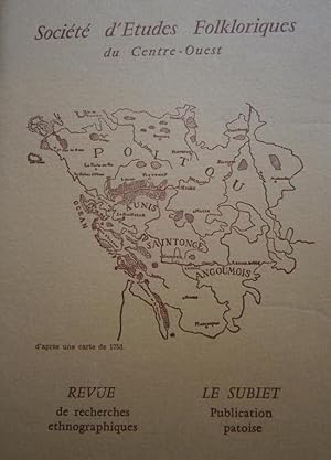 Société d'Etudes Folkloriques du Centre-Ouest Tome XII - 1re livraison + son supplément "Le Subie...