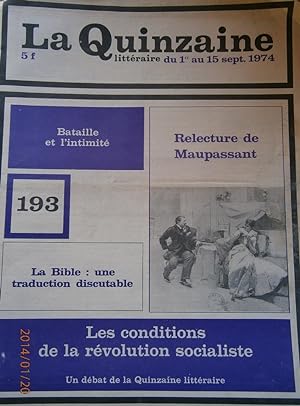 La Quinzaine Littéraire N° 193. Septembre 1974.