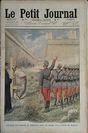 Le Petit journal - Supplément illustré N° 987 : Exécution d'un insurgé dans les fossés de Monjuic...