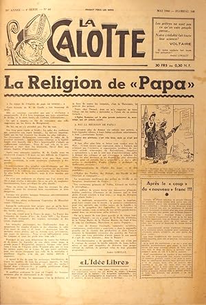 La Calotte. Mensuel. N° 60 (4e série). Directeur, rédacteur, imprimeur :André Lorulot. Mai 1960.