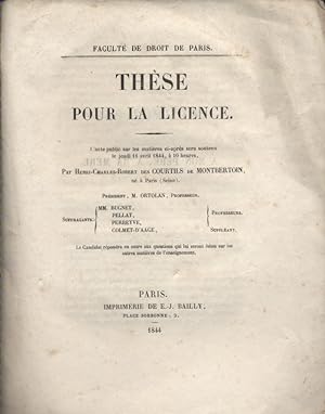 Thèse pour la licence. Droit français. Du transport des créances et autres droits incorporels (17...