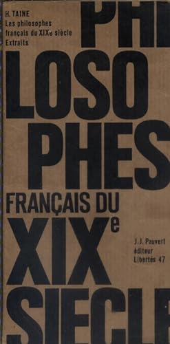 Les philosophes français du XIX e siècle.