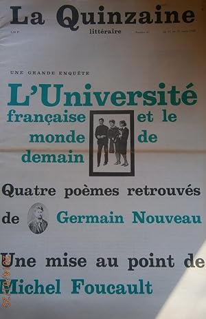 La Quinzaine Littéraire N° 47. Mars 1968.