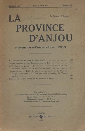 La province d'Anjou. Novembre-Décembre 1936.