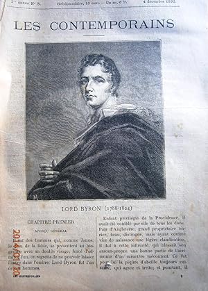 Les contemporains N° 8 : Lord Byron. Biographie accompagnée d'un portrait. 4 décembre 1892.