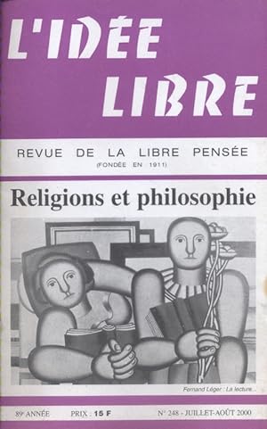 L'idée libre. 2000 N° 248. Religions et philosophies. Revue de la libre pensée. Juillet-août 2000.