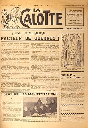 La Calotte. Mensuel. N° 64 (4e série). Directeur, rédacteur, imprimeur :André Lorulot. Octobre 1960.