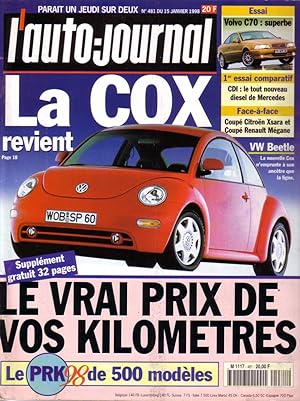 L'auto-journal 1998 N° 481. 15 janvier 1998.