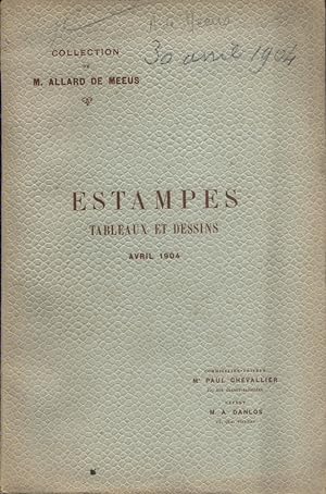 Catalogue de belles estampes des écoles française et anglaise du XVIII e siècle. Tableaux, dessin...