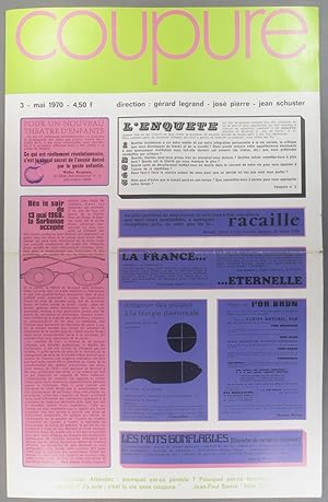 Coupure N° 3. Direction : Gérard Legrand - José Pierre - Jean Schuster. Mai 1970.