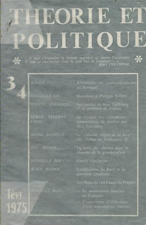 Théorie et politique N° 3-4. Février 1975.