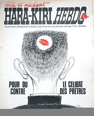 "Hara-Kiri Hebdo N° 3. Prolongement hebdomadaire du mensuel Hara-Kiri. "Bête et méchant". Reiser ...