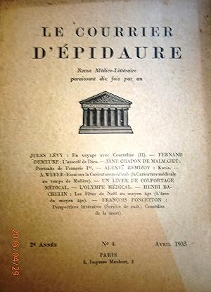 Le Courrier d'Epidaure 1935 N° 4. Avril 1935.