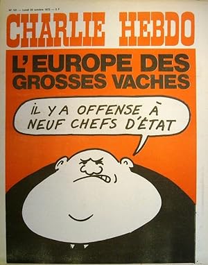 Charlie Hebdo N° 101. Couverture de Wolinski: L'Europe des grosses vaches. 23 octobre 1972.