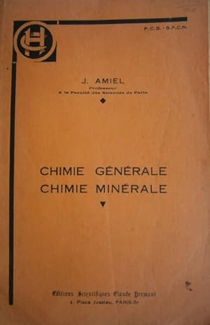 Chimie générale. Chimie minérale. Vers 1950.