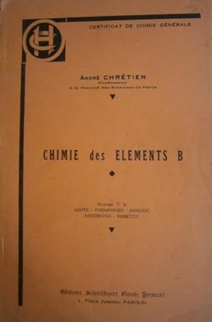 Chimie des éléments B. Azote, phosphore, arsenic, antimoine, bismuth. Vers 1950.