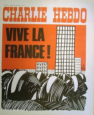 Charlie Hebdo N° 124. Couverture de Gébé : Vive la France! 2 avril 1973.