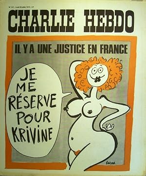 Charlie Hebdo N° 141. Couverture de Reiser : Il y a une justice en France. 30 juillet 1973.