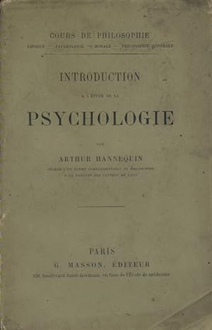 Introduction à l'étude de la psychologie.