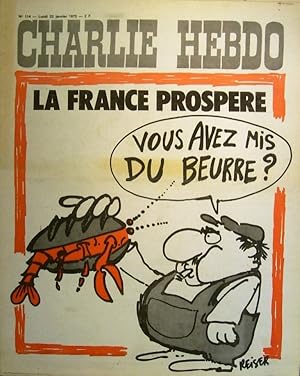 Charlie Hebdo N° 114. Couverture de Reiser : La France prospère. 22 janvier 1973.