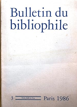 Bulletin du bibliophile. 1986-3.
