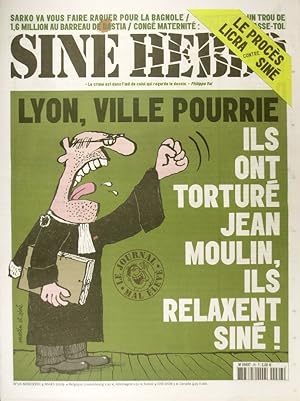 Siné hebdo N° 26. Lyon ville pourrie. Ils ont torturé Jean Moulin, ils relaxent Siné! 4 mars 2009.