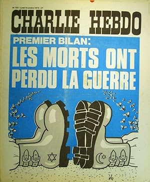 Charlie Hebdo N° 152. Couverture de Gébé : Premier bilan: les morts ont perdu la guerre. 15 octob...