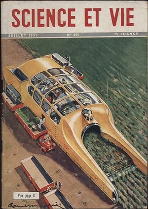 Science et vie N° 406. En couverture: Récolte futuriste des petis pois Juillet 1951.