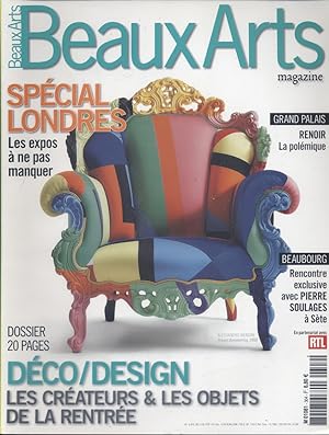 Beaux Arts Magazine N° 304. Spécial Londres - Renoir - Déco Désign. Octobre 2009.
