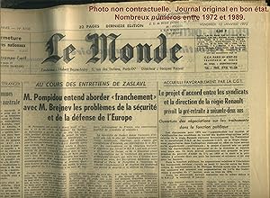 LE MONDE. Quotidien N° 8517. 02/06/1972. 2 juin 1972.